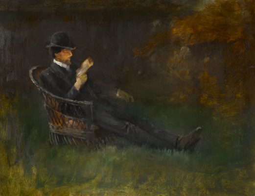 W.B. Yeats Reading In The Garden at Bedford Park by John Butler Yeats (1839 – 1922)
