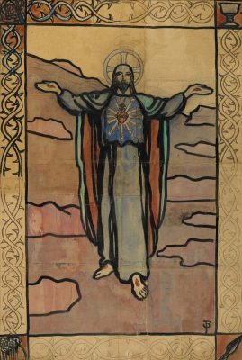 Cartoon For Figure Of Christ by Jack B. Yeats (1871 - 1957)