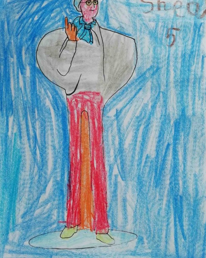 Colour The Statue, Shea, Age 5 and a half.