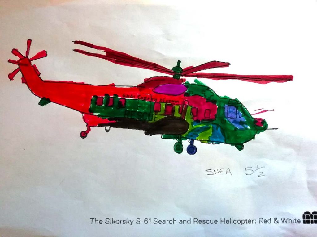 Colour The Helicopter, Shea, Age 5.