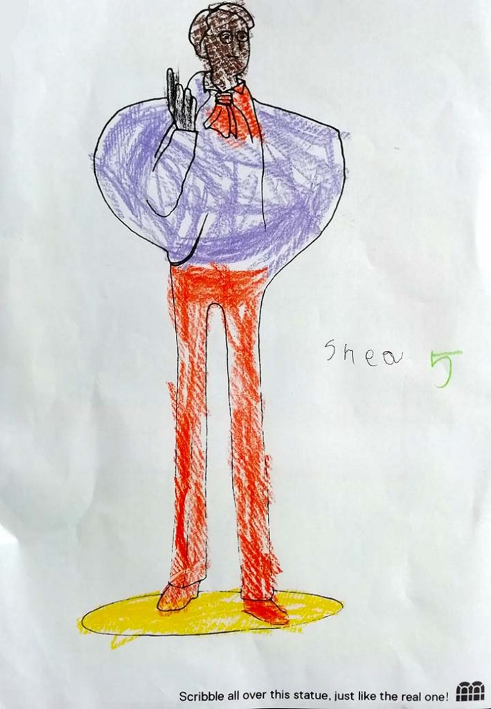 Colour The Statue, Shea, Age 5 and a half.