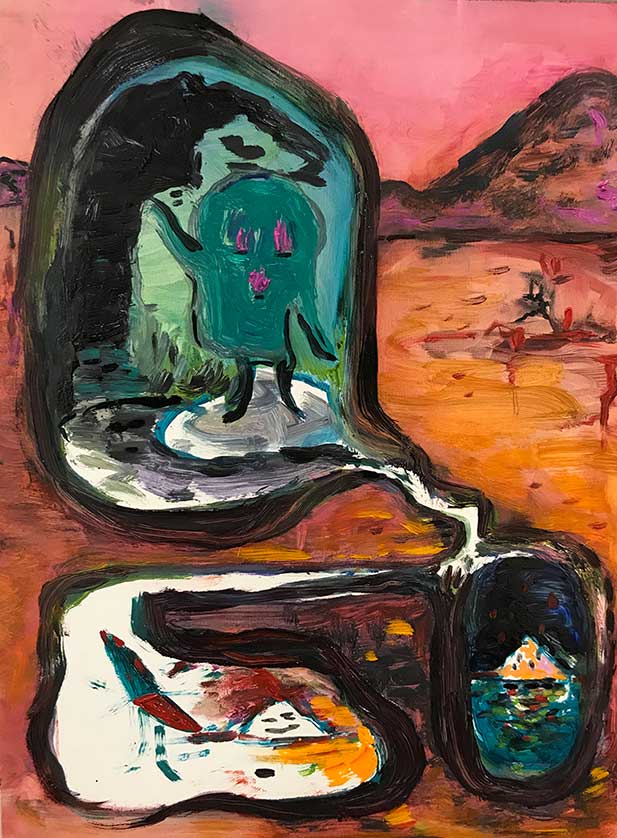 Alison Pilkington, A Little Hollow, 2020. Oil On Gesso Board, 24x18cm