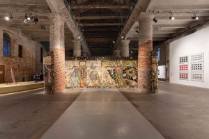 Where Do We Come From? What Are We? Where Are We Going?, 2022, Acrylic on silk, at The Arsenale, Paris, France